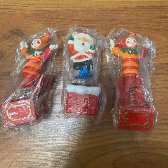 HALLMARK Vintage 2pc Jester & Santa Jack in the Box Toy New In Package Lot Of 3 - Picture 1 of 5